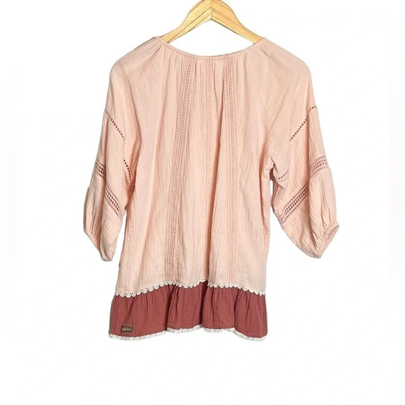 Matilda Jane | Wonderment Call Me Cute Top Gauze Crochet Detail EUC - Picture 6 of 9